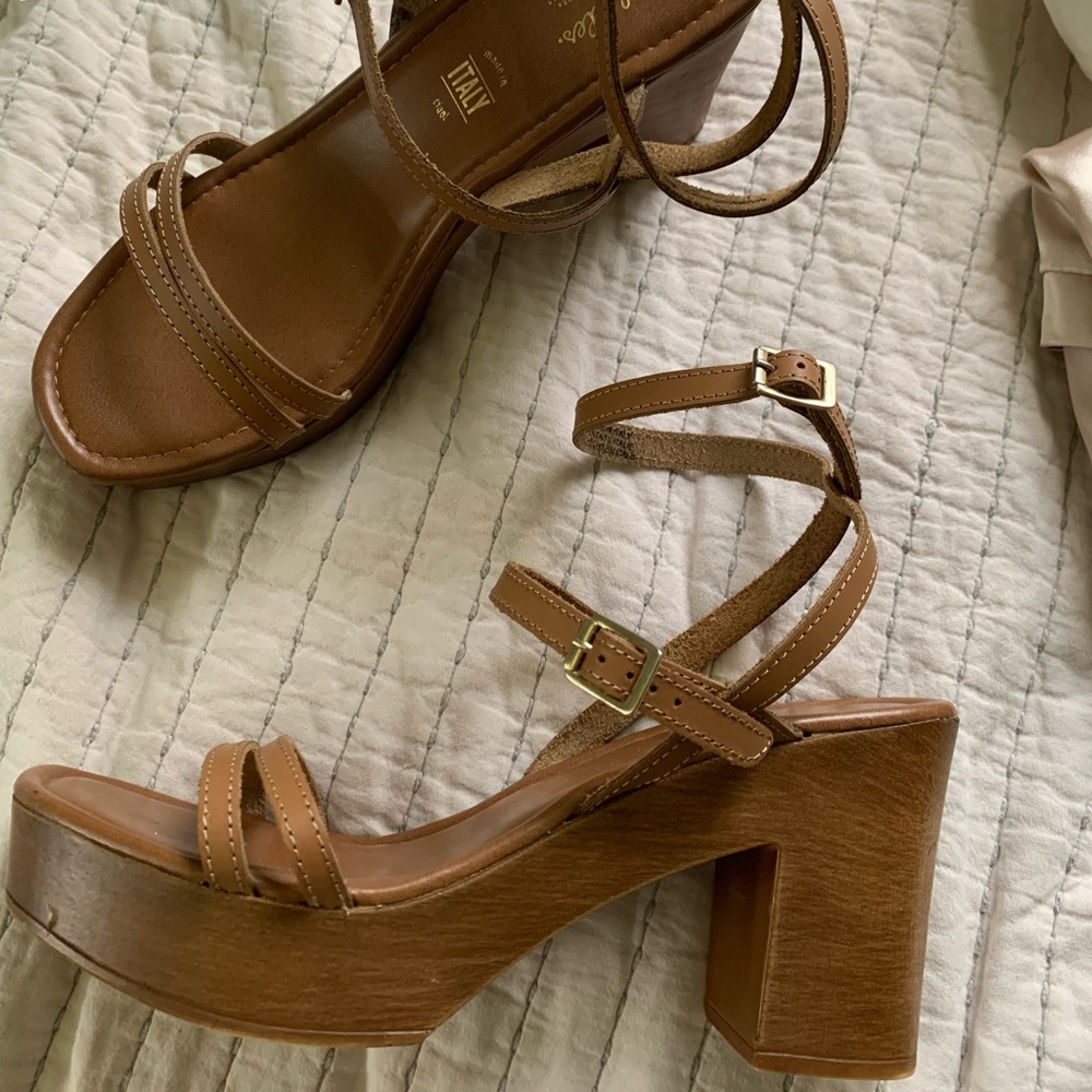 Seychelles Genuine Leather Block Heel Sandals